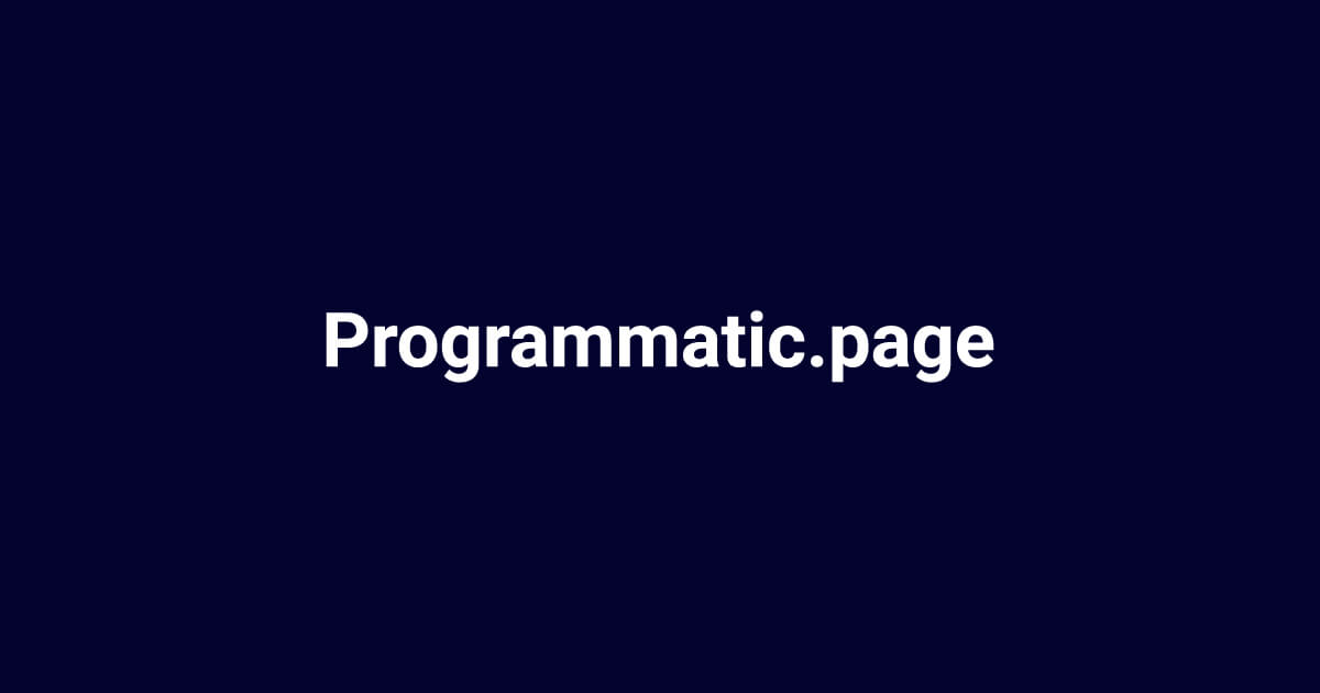 Programmatic.page - Generate unlimited WordPress pages or posts